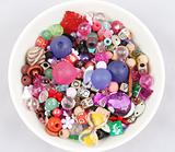 Bowl of beads and buttons
