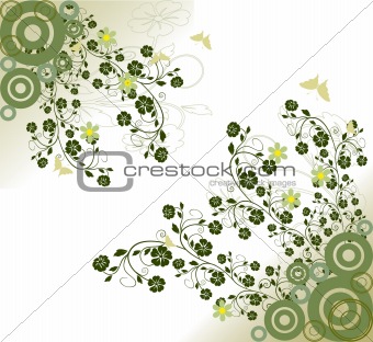 Abstract  floral frame, element for design - vector