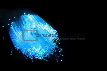 Blue Fiber Optic Computer Cable