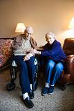 Elderly Caucasian  couple.