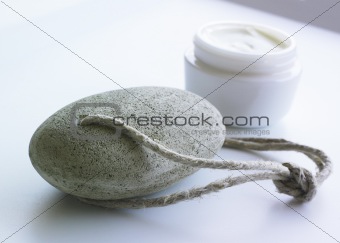 Pumice stone and lotion