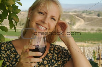 Beautiful Woman Wine Tasting