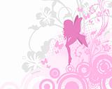 Fairy in pink garden