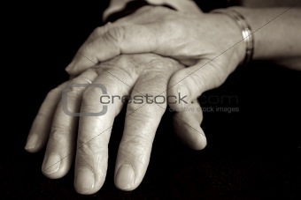 Elderly couple loving