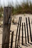 Fence on sand dune on Bald Head Island, North Carolina.