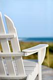 Adirondack chairs on Bald Head Island, North Carolina.