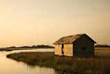 Building in marsh on Bald Head Island, North Carolina.