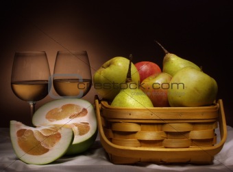 Still Life With Wine and Fruits