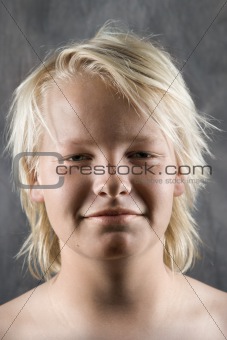 Male Caucasian adolescent portrait.