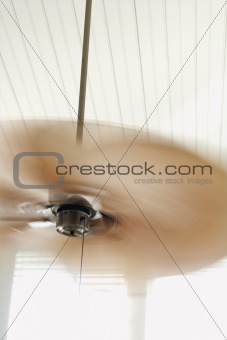Ceiling fan with motion blur.