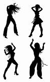 silhouette of female dance