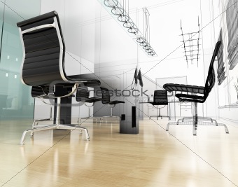 modern interior of office