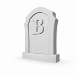 gravestone with letter b