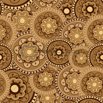 Sepia Floral Pattern