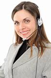  female customer service representative in headset