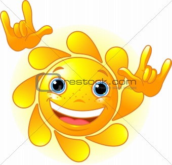Cute Sun "I love you" gesture
