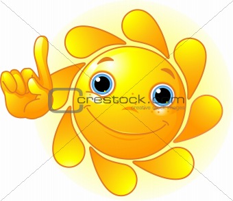 Cute Sun pointing up