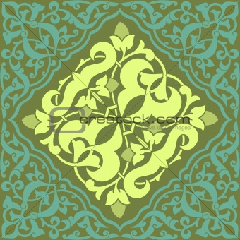 Arabesque Tile Yellow Green