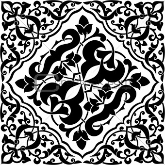 Arabesque Tile Black and White