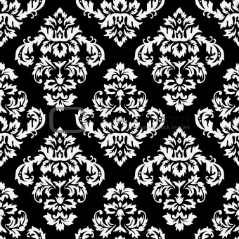 Damask Pattern Black and White