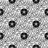 Seamless Floral Pattern Black and White