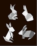 Origami Rabbits Grey