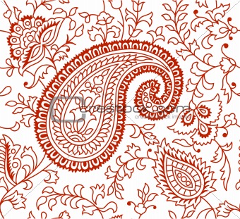 Indian Textile Pattern Brown White