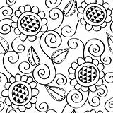 Seamless Floral Pattern Black and White