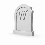gravestone with letter w