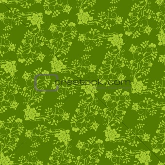 green flower seamless background