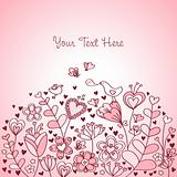 Heart Floral Background Red and Pink