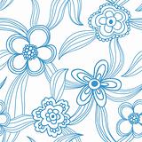 floral seamless pattern in blue