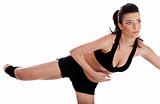 Woman doing fitness exercise in home