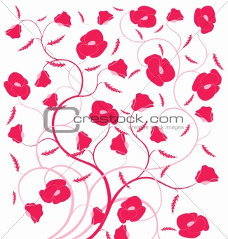 red flower seamless pattern