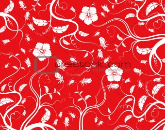 red seamless flower pattern