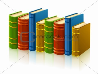 group of different books with empty cover