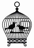 Vintage birdcage - vector graphic
