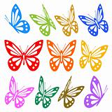 Set of colorful butterflies silhouettes - vector graphic