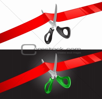 scissors and ribbon