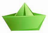green paper ship
