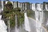 Iguazu waterfalls with rainbow
