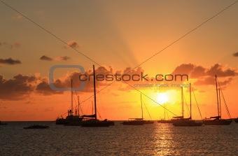 Sunset in the Caribbean
