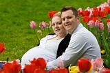 Loving parents expecting baby