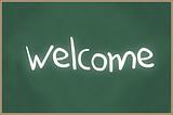 Chalkboard with text welcome