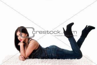 Sexy fashion girl in jeans