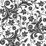 black flower seamless pattern