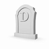 gravestone with letter d