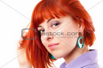 Beauttiful woman with red hair 