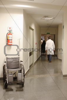 Doctor walking at the hospital hall