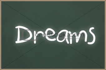 Chalkboard with text Dreams